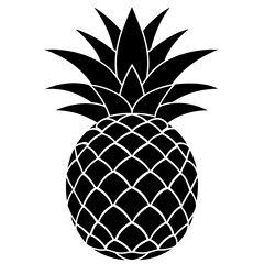 Obraz premium pineapple silhouette vector illustration