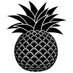 Obraz premium pineapple silhouette vector illustration