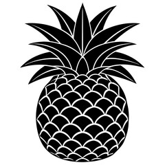 Obraz premium pineapple silhouette vector illustration