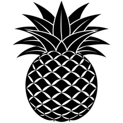 Obraz premium pineapple silhouette vector illustration