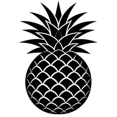 Obraz premium pineapple silhouette vector illustration