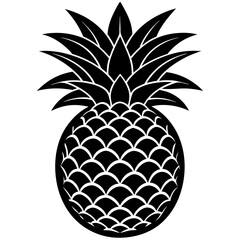 Obraz premium pineapple silhouette vector illustration