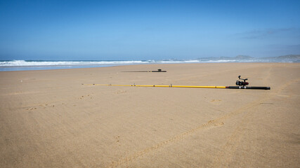 Fishing rods on the beach
