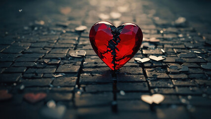 heartbroken, heartbreak, red,emo, black,heart, wallpaper, screensaver, digital wallpaper, love, breakup	