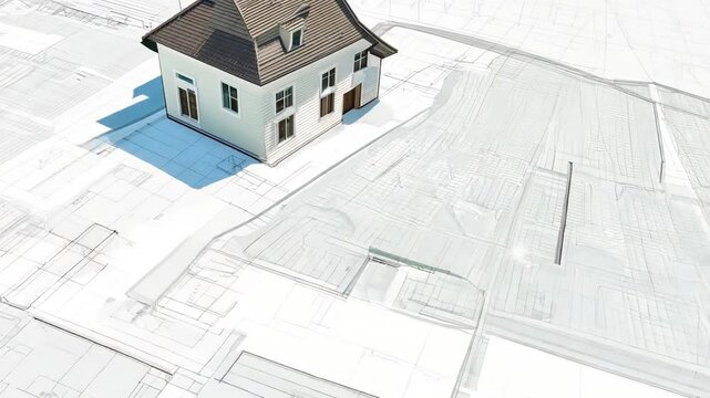 House Model on Architectural Floorplan Generative AI