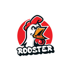 Rooster mascot logo design vector with modern illustration concept style for badge, emblem and t shirt printing. Rooster head illustration.