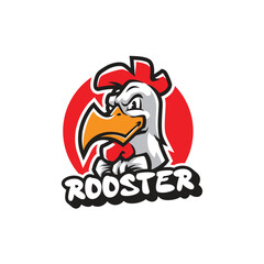 Rooster mascot logo design vector with modern illustration concept style for badge, emblem and t shirt printing. Rooster head illustration.