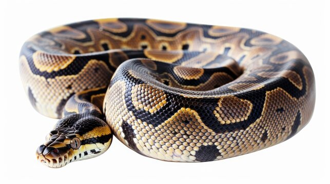 Isolated White Background Butter Ball Python