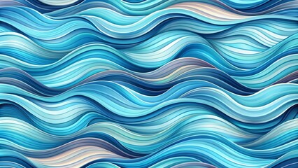Mesmerizing oceanic abstract wave pattern featuring soothing shades of blue, evoking serenity and tranquility in a stylized artistic representation.
