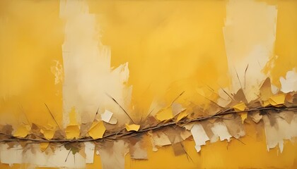 Clear Plain Shiny Warm Soft Vintage Bokeh Cloudy Wave Like Geometric Yellow Background or Texture