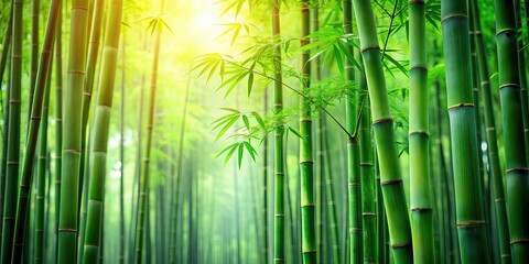 Fototapeta premium Green bamboo wallpaper with a serene nature background of a beautiful bamboo forest, green, bamboo, wallpaper, nature