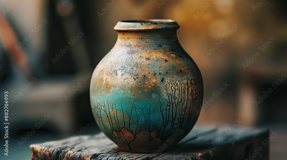 Wall mural pots in the market