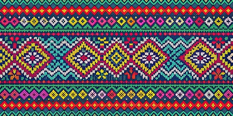 Colorful Fairisle pattern background with geometric shapes and repeating motifs, fairisle, pattern, background, knit, sweater
