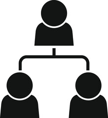 Simple icon representing a manager distributing work to his employees