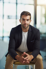 Consultant, portrait and confident for growth and investment advice by experience or knowledge....