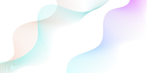 Vector Abstract crave wavy thin blend line on blue and white violet gradient Technology, data science, geometric border. Isolated on white wave element for dynamic smooth design background.