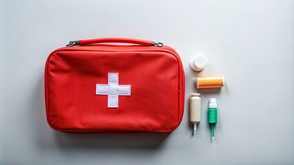 First aid bag with essential supplies beautifully displayed, emergency, medical, kit, aid, first, medicine, healthcare, supplies