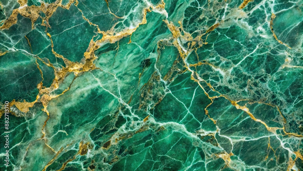 Poster Emerald Green Marble texture with intricate veining and luxurious appearance, emerald, green, marble, texture, veining