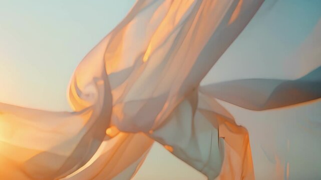 Delicate fabric ribbons flutter and flutter seemingly defying gravity as they remain upright in the midst of the wind.