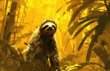 A single sloth rests in a vast golden rainforest, accompanied by the quote 18 is just a trailer, 21 is where the actual script starts.