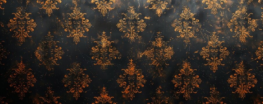 Patterned wallpaper texture with vintage designs, 4K hyperrealistic photo