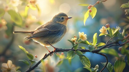 Obraz premium Fragile wildlife: delicate bird perched gracefully, capturing the essence of nature's beauty and vulnerability.