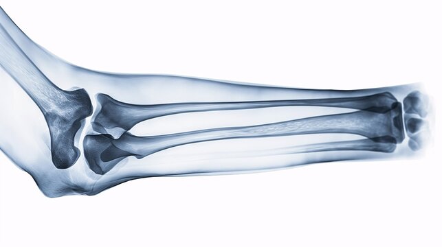 Detailed X-ray of a fractured humerus bone