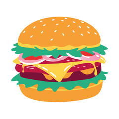 hamburger on transparent background
