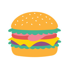 hamburger on transparent background