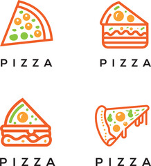 pizza icon set vector.