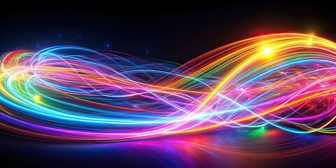 Colorful swirling speed of light trails creating an extreme visual effect , vibrant, abstract, background, colorful