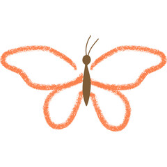 Hand Drawn Butterrfly Crayon