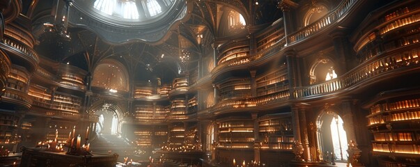 Grand celestial library housing infinite knowledge.