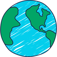 Hand Drawn Earth Crayon