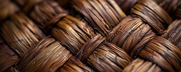 Handwoven basket texture with detailed fibers, 4K hyperrealistic photo