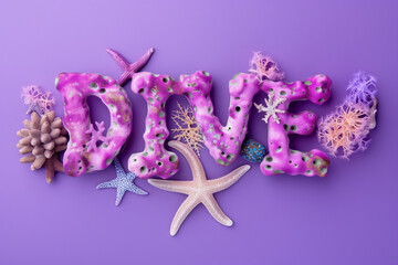 3D Word dive on a beautiful background