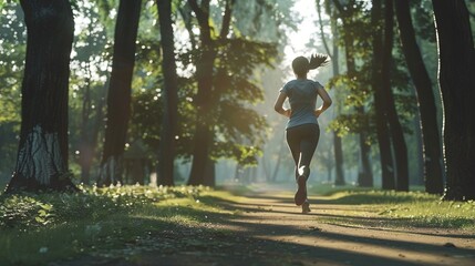 woman running in the park