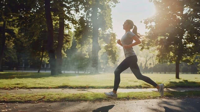 woman running in the park