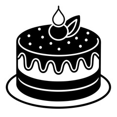 Cake silhouette vector illustration