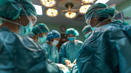 Surgeons Performing a Surgery in a Hospital Operating Room