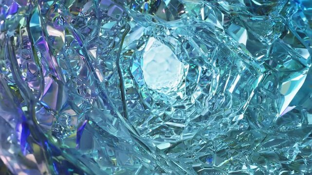 Frozen Abstract Tunnel of Shattered Glass Generative AI