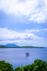 View of the Romblon Bay by the fort. Portrait. Fuerza San Andres, Romblon, Philippines