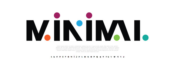 Minimal, abstract fashion font alphabet minimal modern urban fonts for logo design etc vector typography