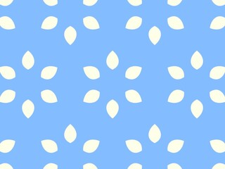 Small blue and white leaves create a charming and elegant pattern