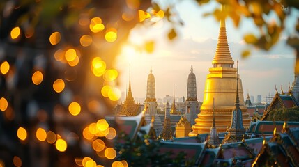 Fototapeta premium defocused bangkok background, gradient color, copy space, banner, perfect for advertisement