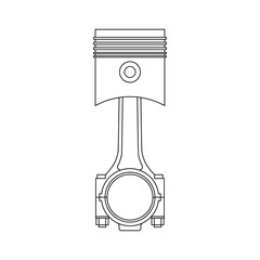 Engine piston and connecting rod icon. Vector illustration