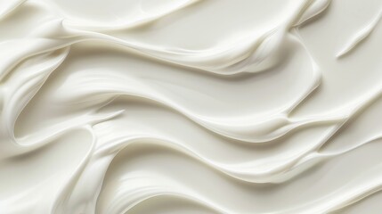 Fototapeta premium Creamy white lotion skincare or yogurt background pattern