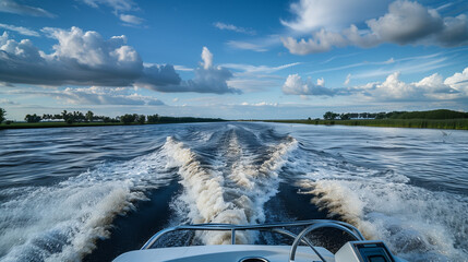 electric boat in river
