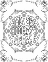 Printable mandala coloring page for kids and adults with positive quote for self love and self care. it helps to struggle against life to enjoy the tough journey
