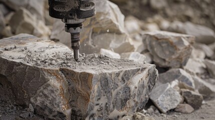 Cutting stones with repeated use of drills